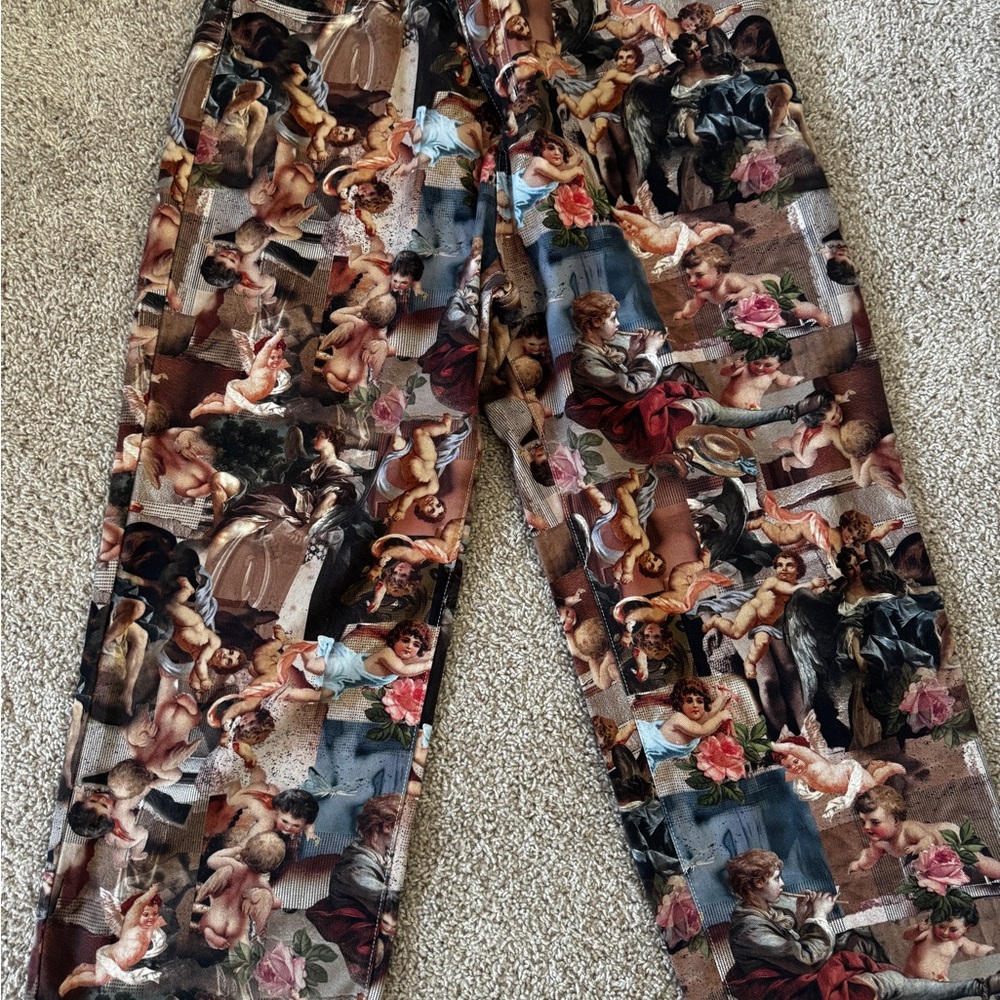 SHEIN Artistic Print Wide Leg Pants - Multicolor